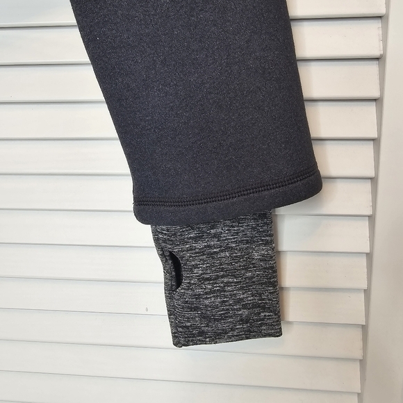 SWEATY BETTY Zip Up Crop Scuba Jacket Grey Women Medium Thumbhole Sleeves Pocket - Picture 5 of 11